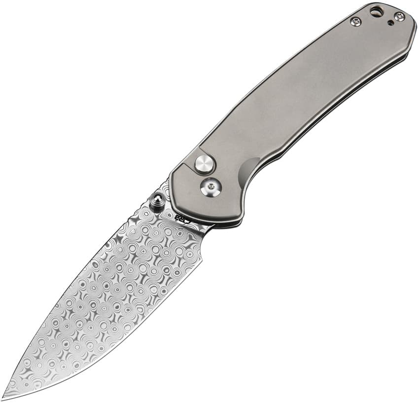 Pyrite Button Lock Damascus