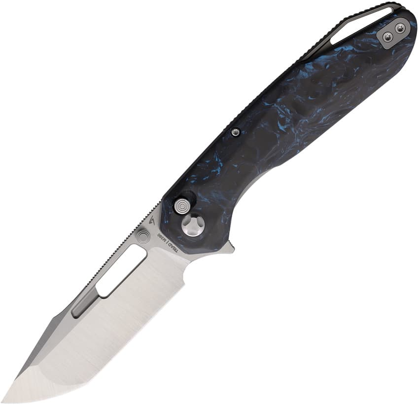 Triad Button Linerlock Blue CF
